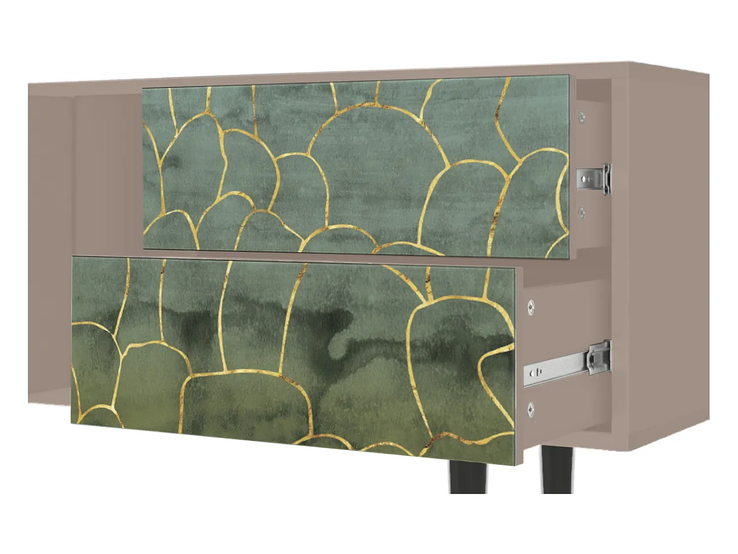 Best Mueble de TV - 170х69х48 cm - T1 - Magnificent Water Lily, Latte Bege