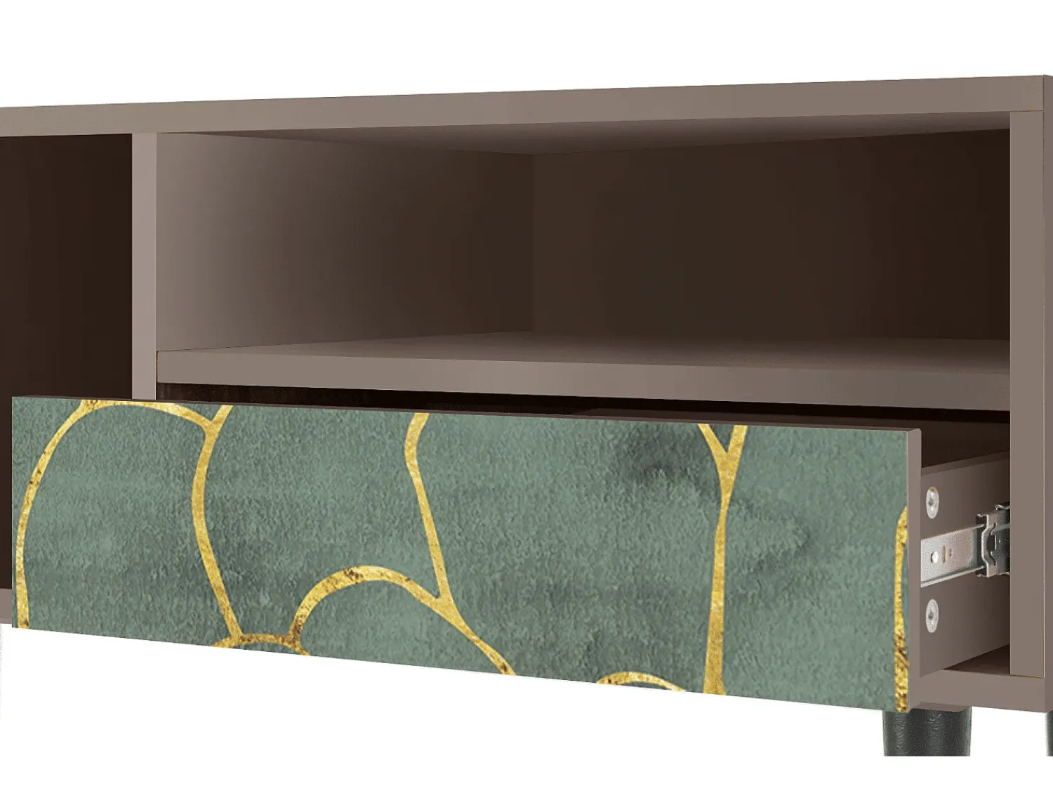 Outlet Mueble de TV - 115х59х48 cm - T3 - Magnificent Water Lily, Latte Bege
