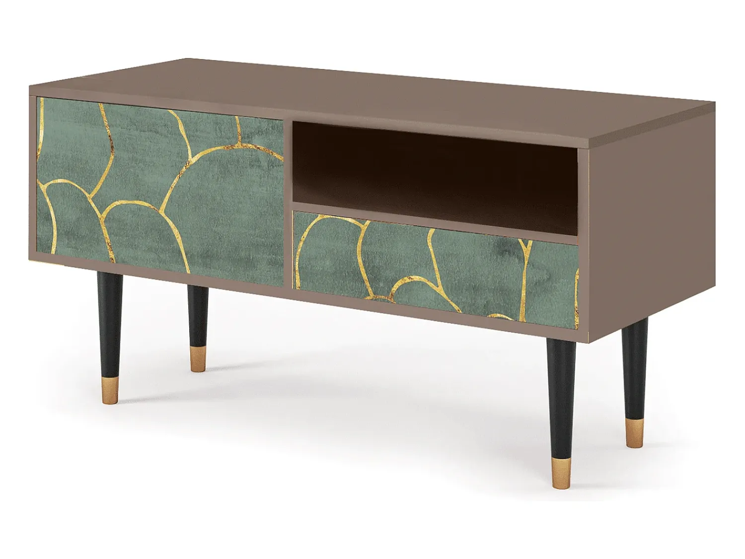 Outlet Mueble de TV - 115х59х48 cm - T3 - Magnificent Water Lily, Latte Bege