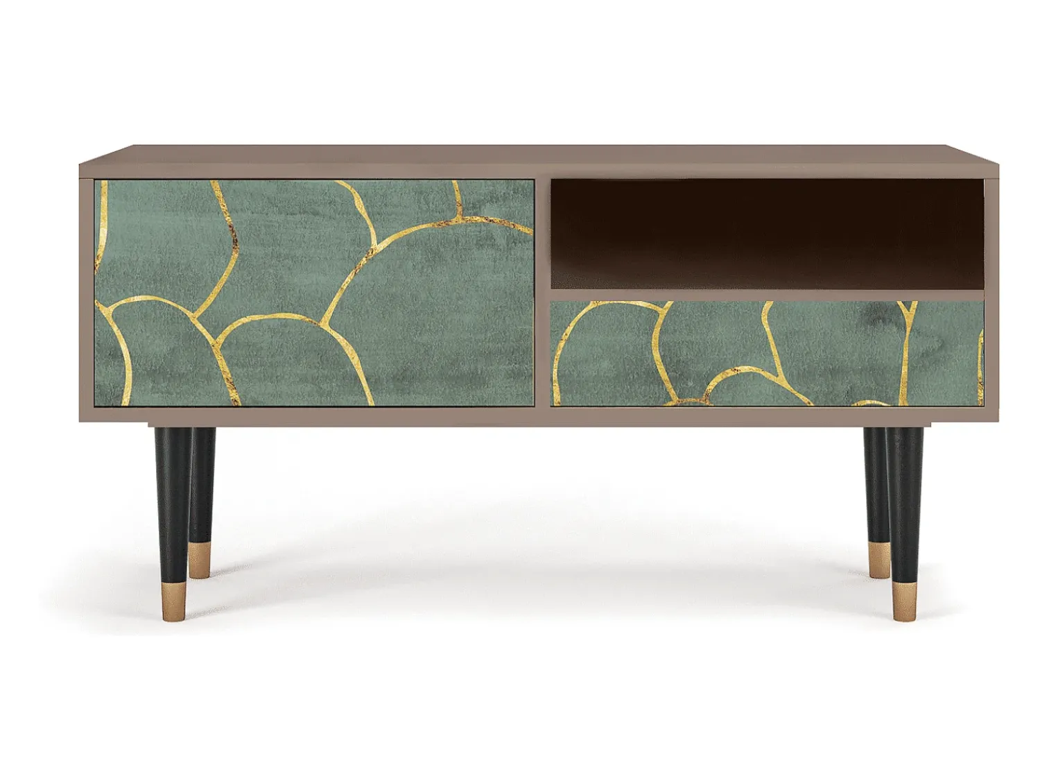 Outlet Mueble de TV - 115х59х48 cm - T3 - Magnificent Water Lily, Latte Bege