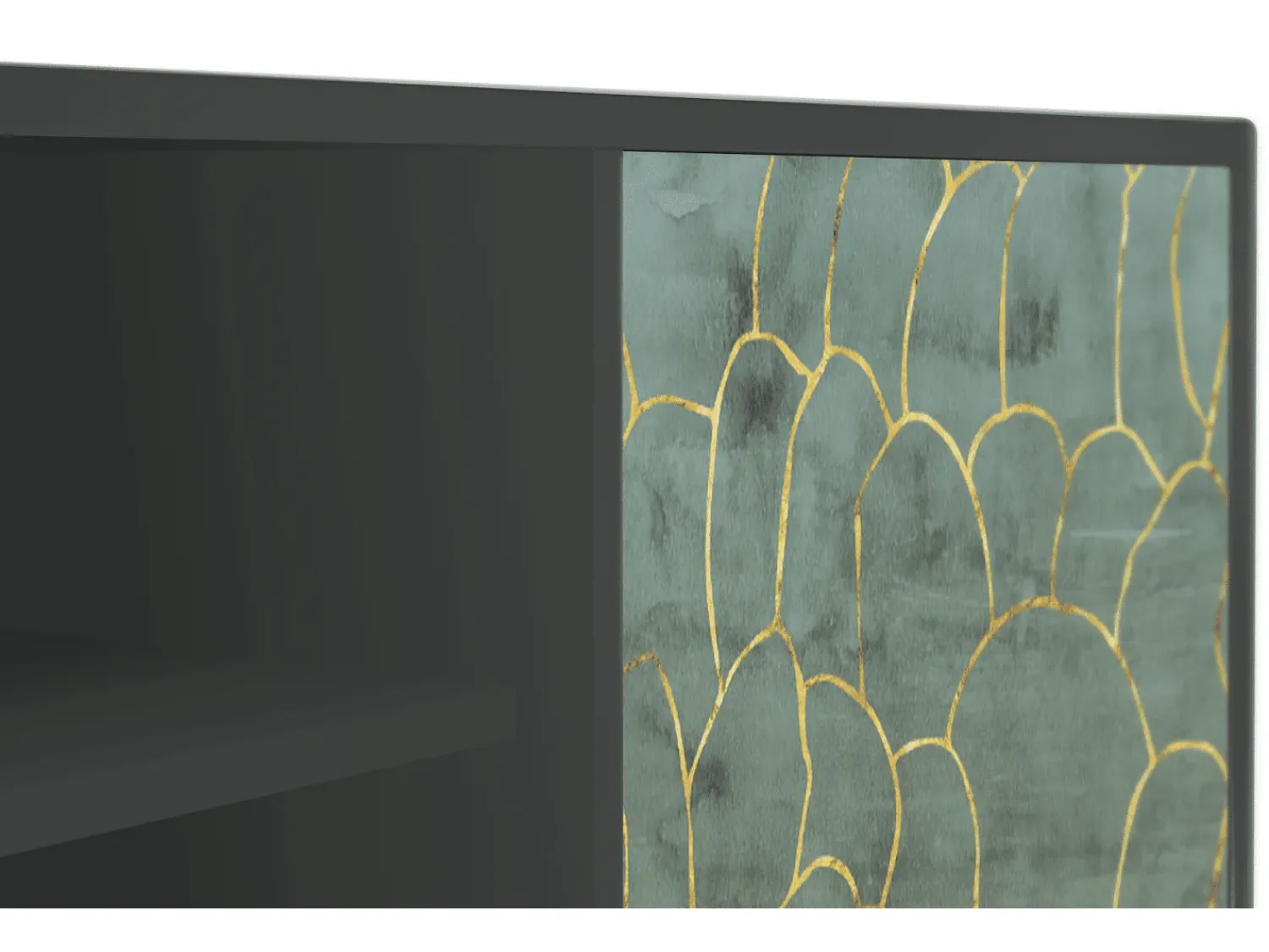 Móvel De Tv* Mueble de TV - 170х69х48 cm - T2 - Magnificent Water Lily, Antracite Cinza antracite
