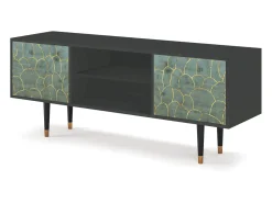 Móvel De Tv* Mueble de TV - 170х69х48 cm - T2 - Magnificent Water Lily, Antracite Cinza antracite