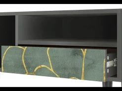 Móvel De Tv* Mueble de TV - 115х59х48 cm - T3 - Magnificent Water Lily, Antracite Cinza antracite