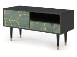 Móvel De Tv* Mueble de TV - 115х59х48 cm - T3 - Magnificent Water Lily, Antracite Cinza antracite