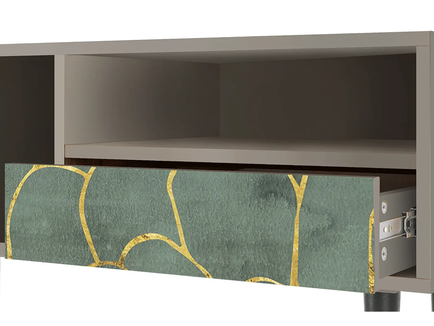 Móvel De Tv| Mueble de TV - 115х59х48 cm - T3 - Magnificent Water Lily, Areia Bege