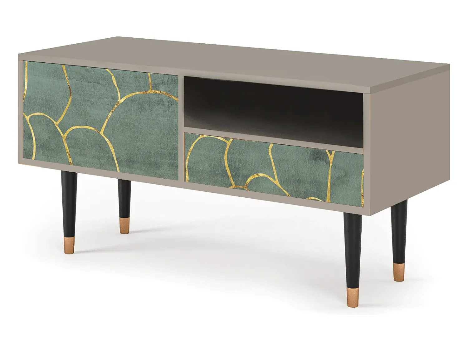 Móvel De Tv| Mueble de TV - 115х59х48 cm - T3 - Magnificent Water Lily, Areia Bege