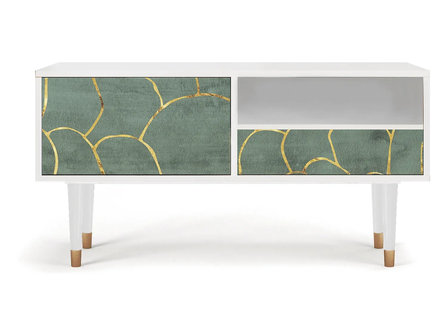 Clearance Mueble de TV - 115х59х48 cm - T3 - Magnificent Water Lily, Branco Bege