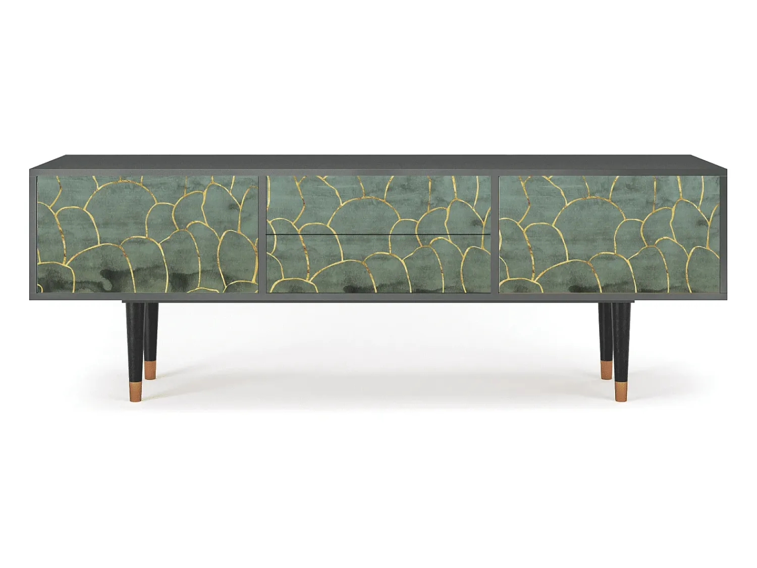 Móvel De Tv* Mueble de TV - 170х59х48 cm - T4 - Magnificent Water Lily, Antracite Cinza antracite