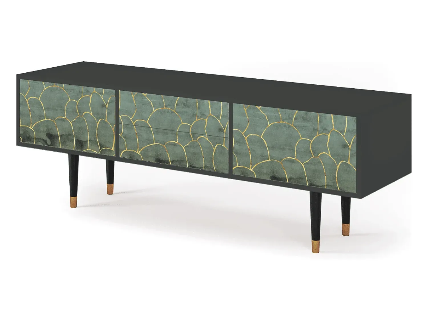 Móvel De Tv* Mueble de TV - 170х59х48 cm - T4 - Magnificent Water Lily, Antracite Cinza antracite
