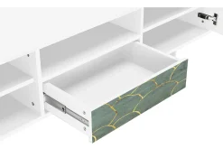Móvel De Tv| Mueble de TV - 170х59х41 cm - T6 - Magnificent Water Lily, Branco Bege