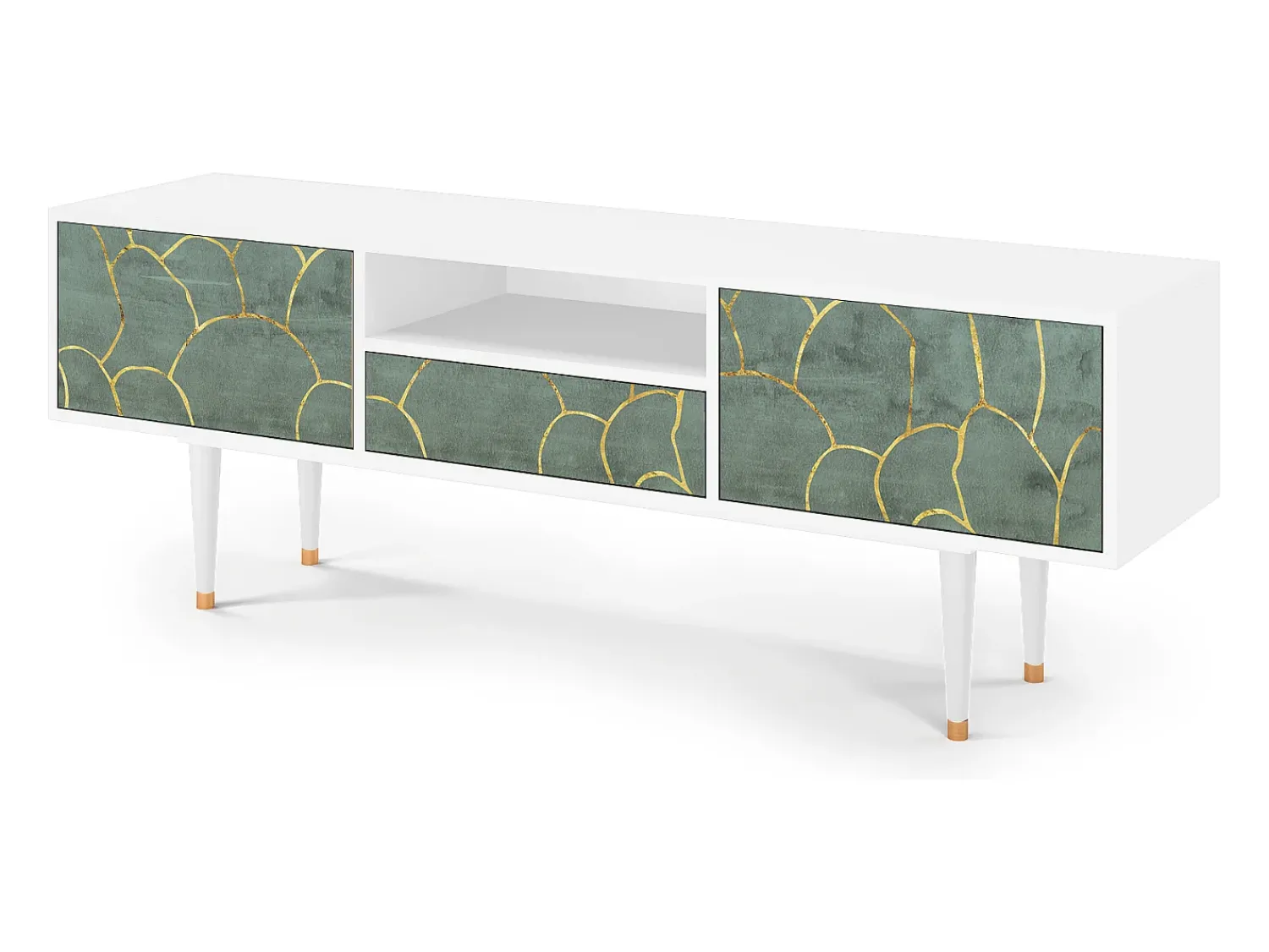 Móvel De Tv| Mueble de TV - 170х59х41 cm - T6 - Magnificent Water Lily, Branco Bege