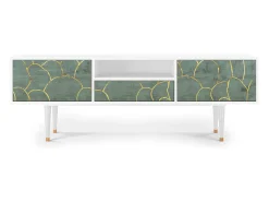Móvel De Tv| Mueble de TV - 170х59х41 cm - T6 - Magnificent Water Lily, Branco Bege