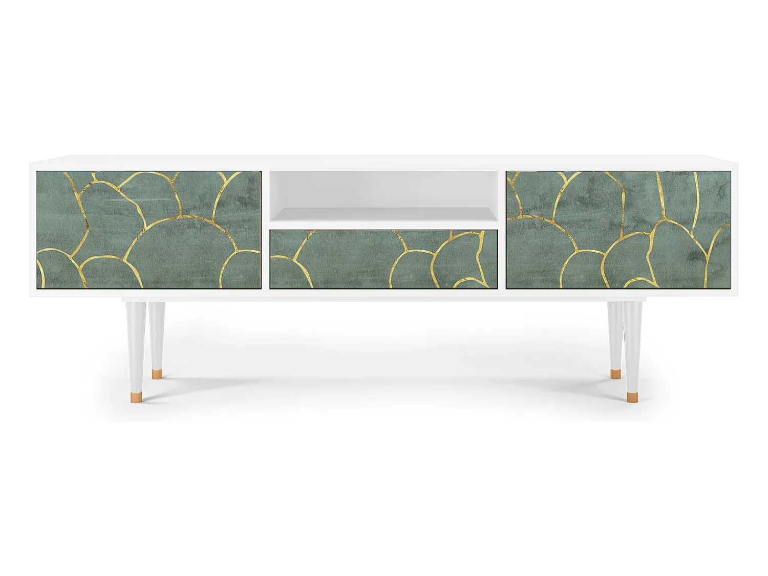 Móvel De Tv| Mueble de TV - 170х59х41 cm - T6 - Magnificent Water Lily, Branco Bege