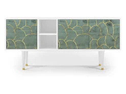 Mueble de TV - 150х69х41 cm - T5 - Magnificent Water Lily, Branco^ Móvel De Tv