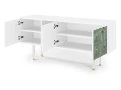 Mueble de TV - 150х69х41 cm - T5 - Magnificent Water Lily, Branco^ Móvel De Tv