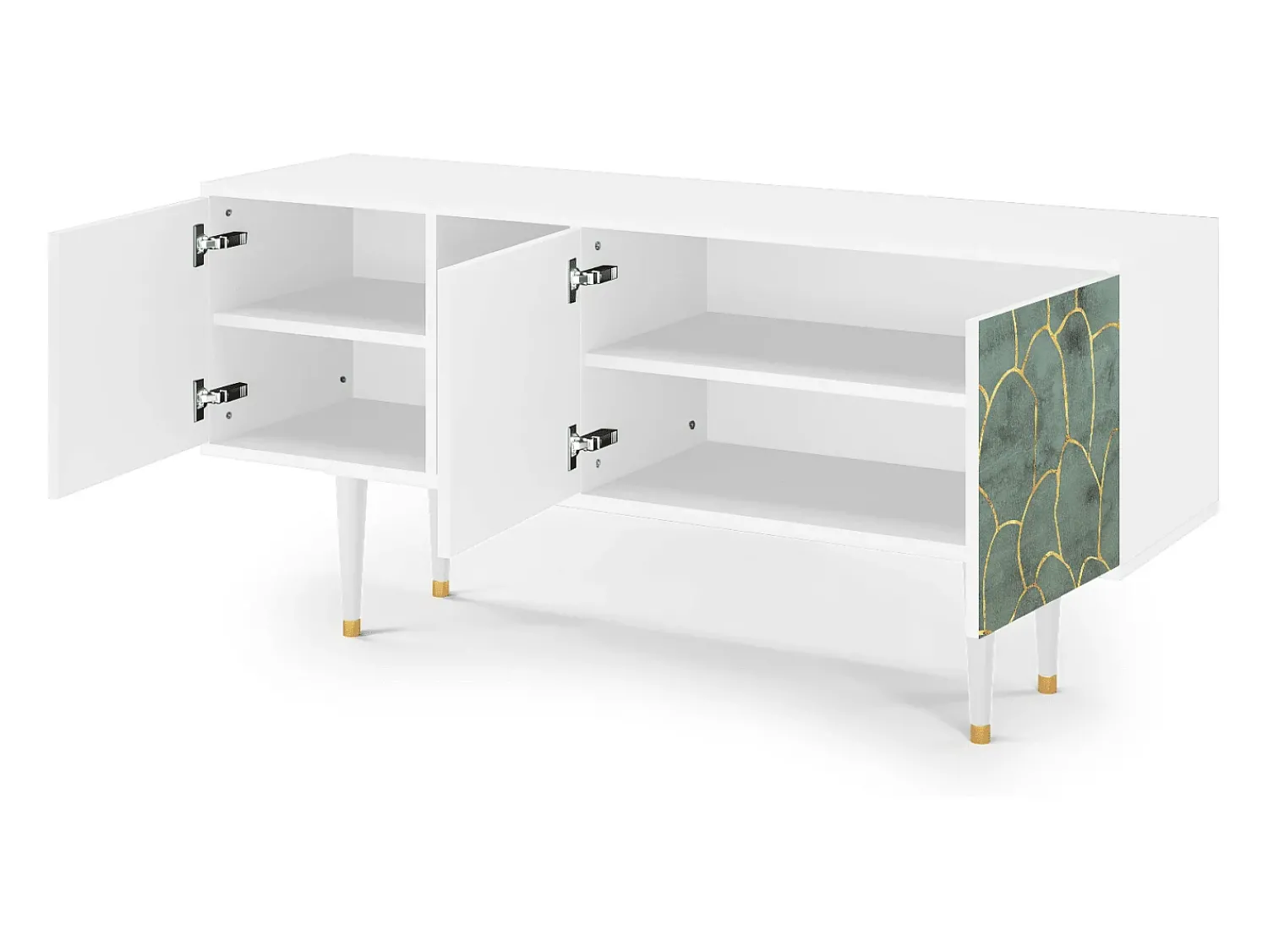 Mueble de TV - 150х69х41 cm - T5 - Magnificent Water Lily, Branco^ Móvel De Tv