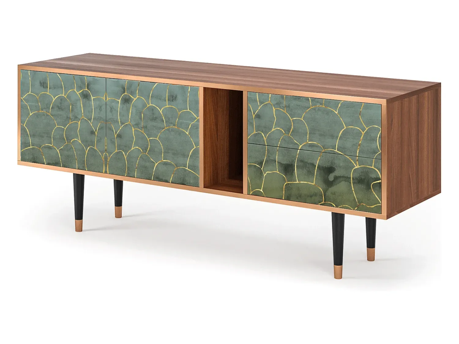 Mueble de TV - 170х69х48 cm - T1 - Magnificent Water Lily, Nogueira^ Móvel De Tv