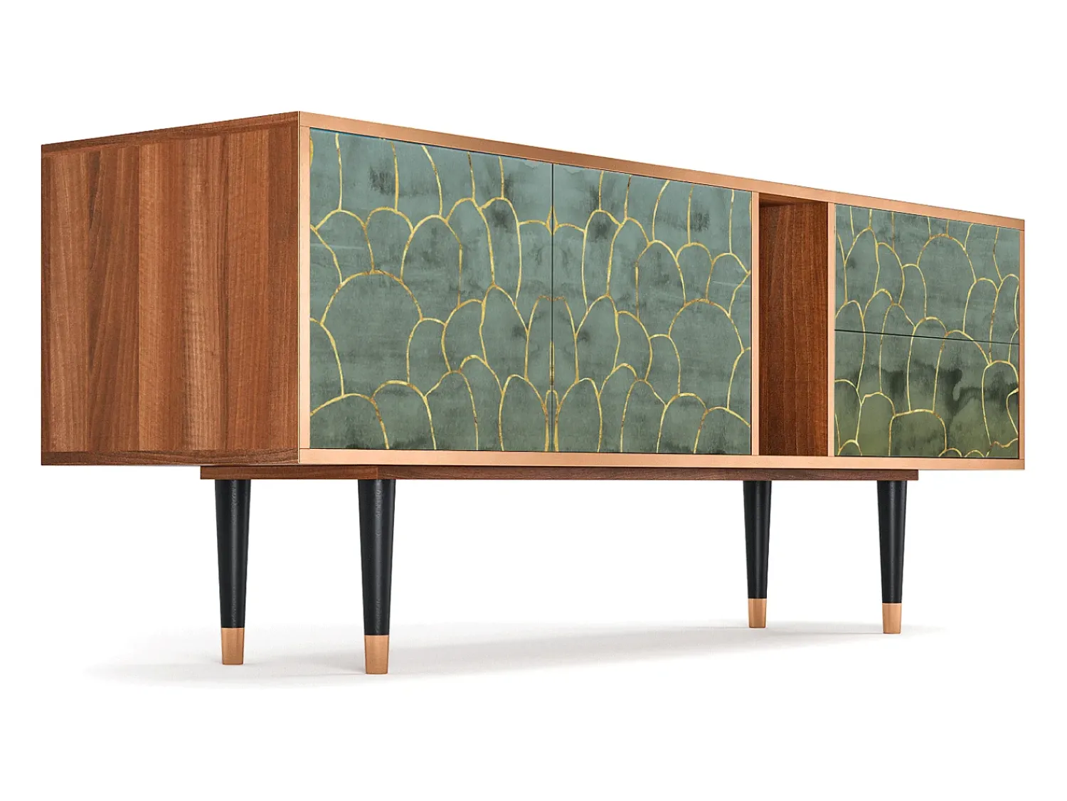 Mueble de TV - 170х69х48 cm - T1 - Magnificent Water Lily, Nogueira^ Móvel De Tv