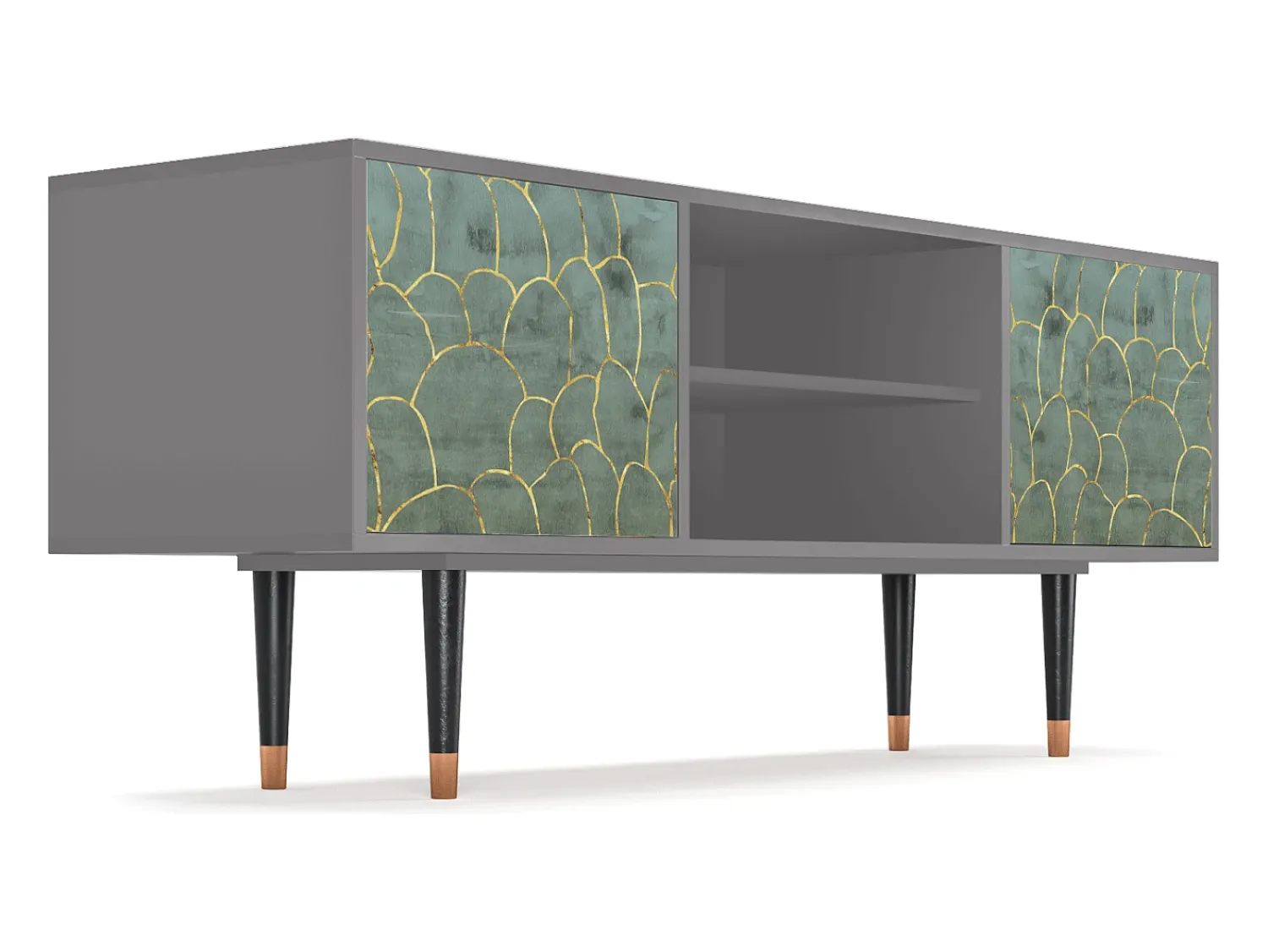 Mueble de TV - 170х69х48 cm - T2 - Magnificent Water Lily, Cinza^ Móvel De Tv