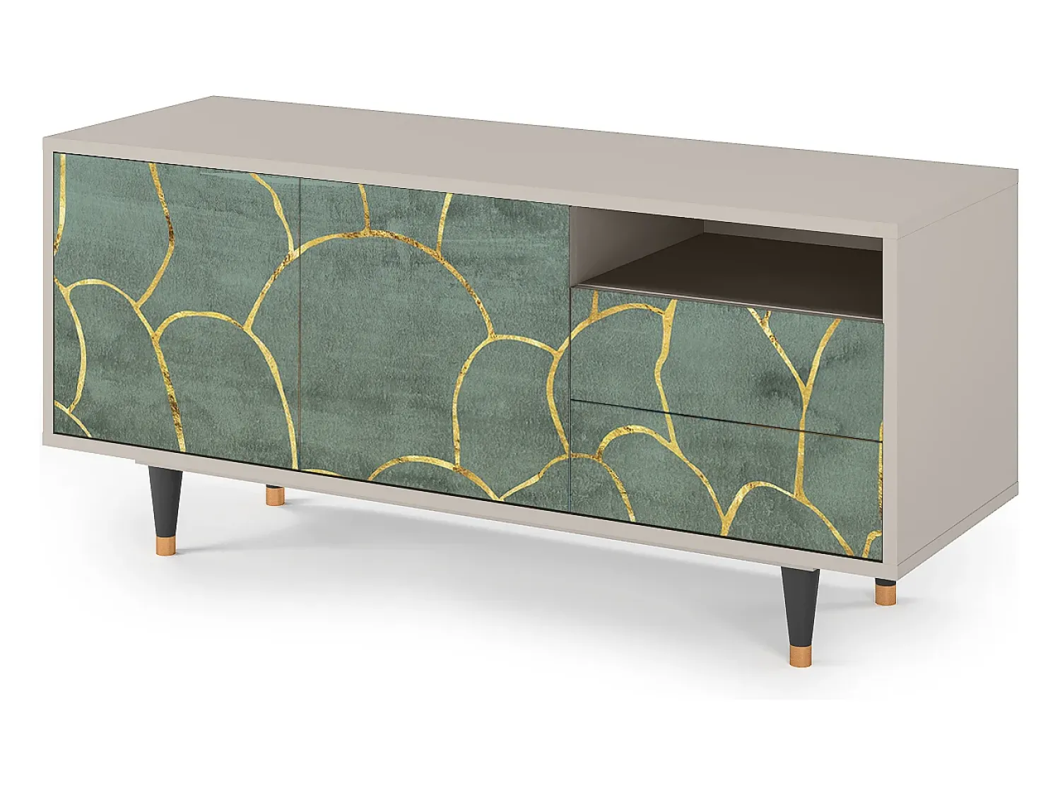 Móvel De Tv| Mueble de TV - 125х56х41 cm - T7 - Magnificent Water Lily, Areia Bege