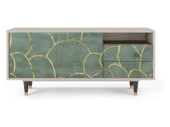Móvel De Tv| Mueble de TV - 125х56х41 cm - T7 - Magnificent Water Lily, Areia Bege