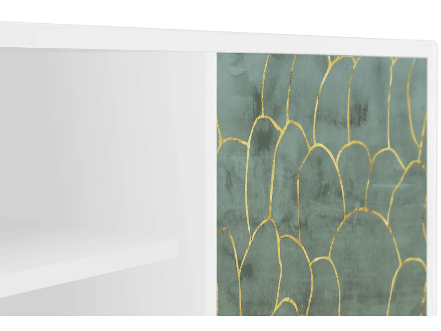New Mueble de TV - 170х69х48 cm - T2 - Magnificent Water Lily, Branco Bege