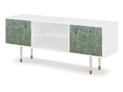 New Mueble de TV - 170х69х48 cm - T2 - Magnificent Water Lily, Branco Bege