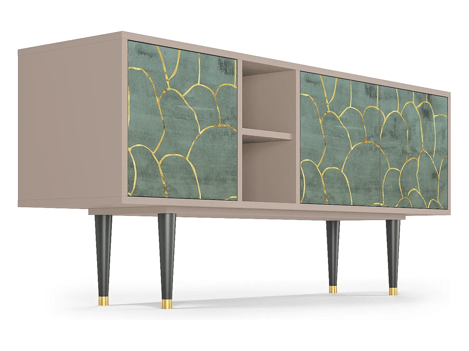 Mueble de TV - 150х69х41 cm - T5 - Magnificent Water Lily, Latte Bege