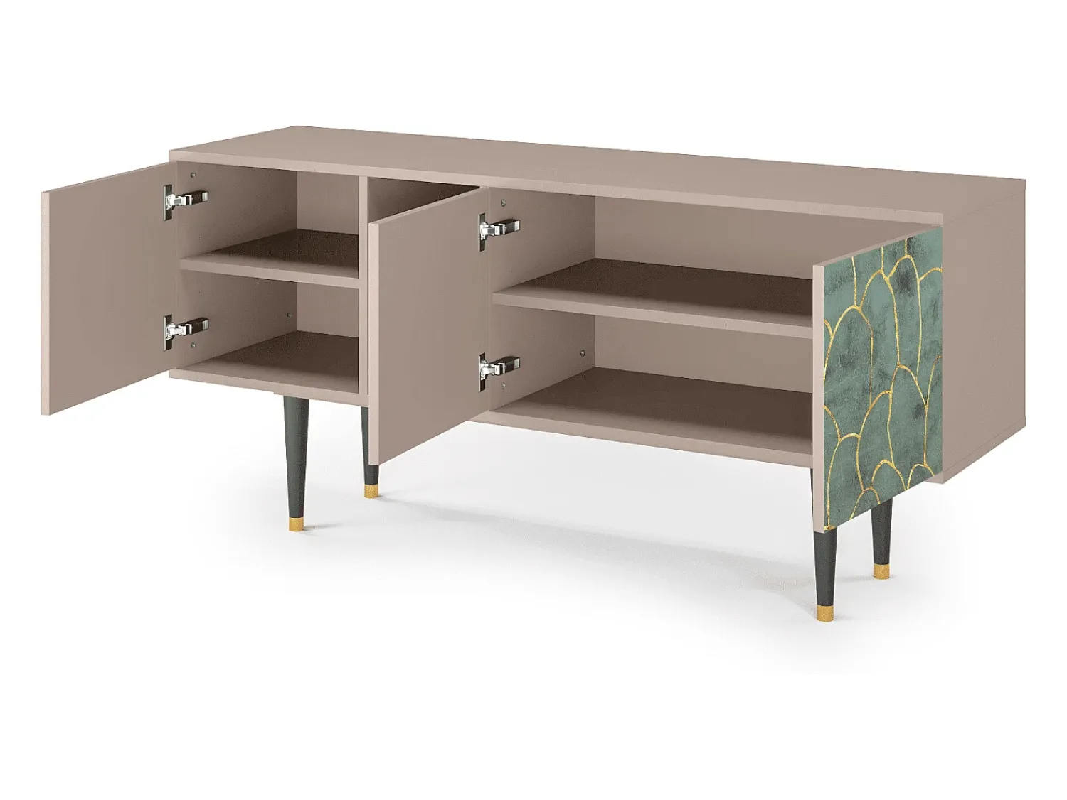 Mueble de TV - 150х69х41 cm - T5 - Magnificent Water Lily, Latte Bege