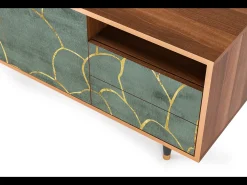 Móvel De Tv| Mueble de TV - 125х56х41 cm - T7 - Magnificent Water Lily, Nogueira Castanho