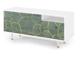 Móvel De Tv| Mueble de TV - 125х56х41 cm - T7 - Magnificent Water Lily, Branco Bege