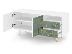 Móvel De Tv| Mueble de TV - 125х56х41 cm - T7 - Magnificent Water Lily, Branco Bege