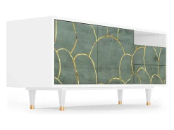 Móvel De Tv| Mueble de TV - 125х56х41 cm - T7 - Magnificent Water Lily, Branco Bege