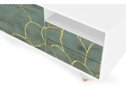 Móvel De Tv| Mueble de TV - 125х56х41 cm - T7 - Magnificent Water Lily, Branco Bege