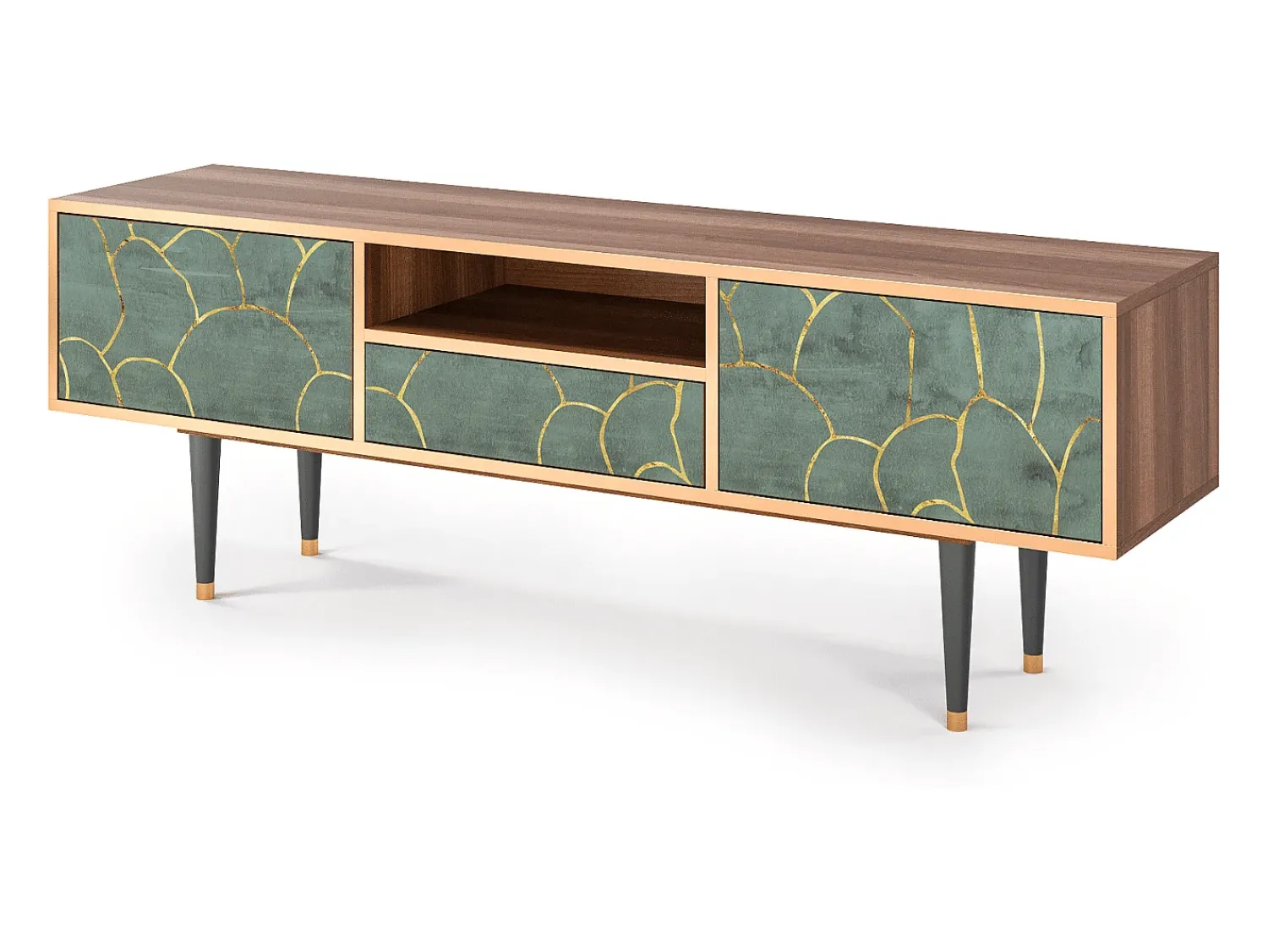Online Mueble de TV - 170х59х41 cm - T6 - Magnificent Water Lily, Nogueira Castanho