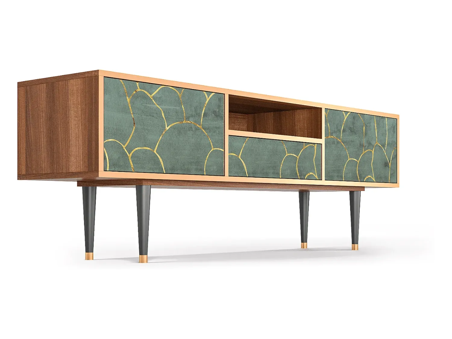 Online Mueble de TV - 170х59х41 cm - T6 - Magnificent Water Lily, Nogueira Castanho