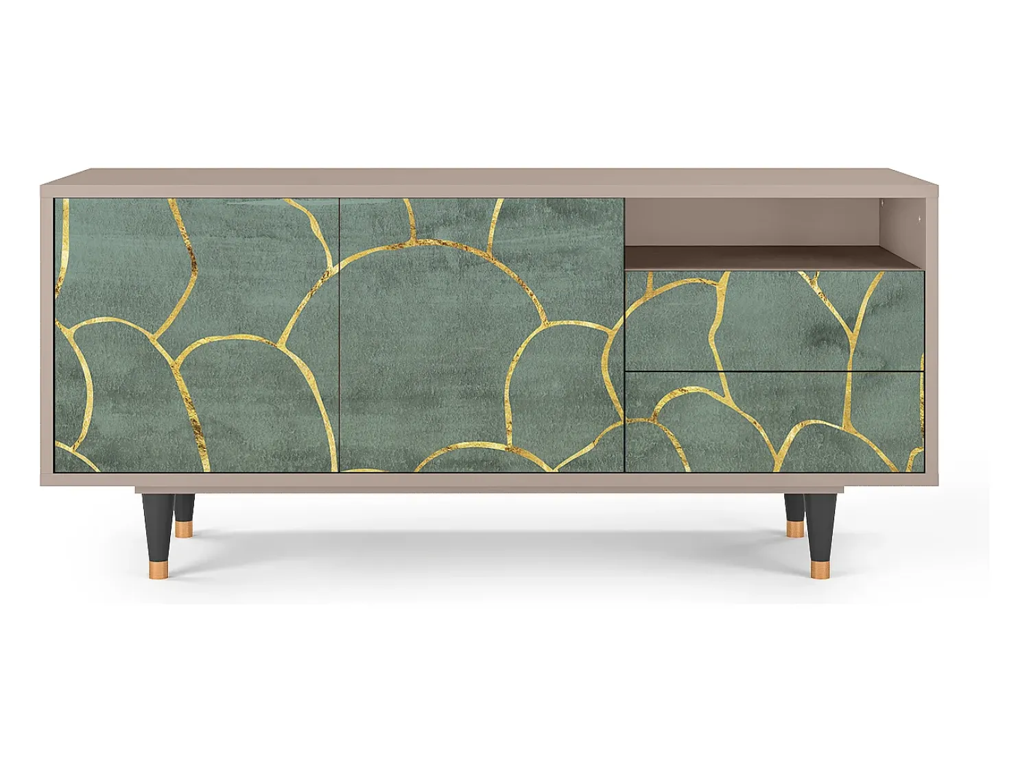 Móvel De Tv| Mueble de TV - 125х56х41 cm - T7 - Magnificent Water Lily, Latte Bege