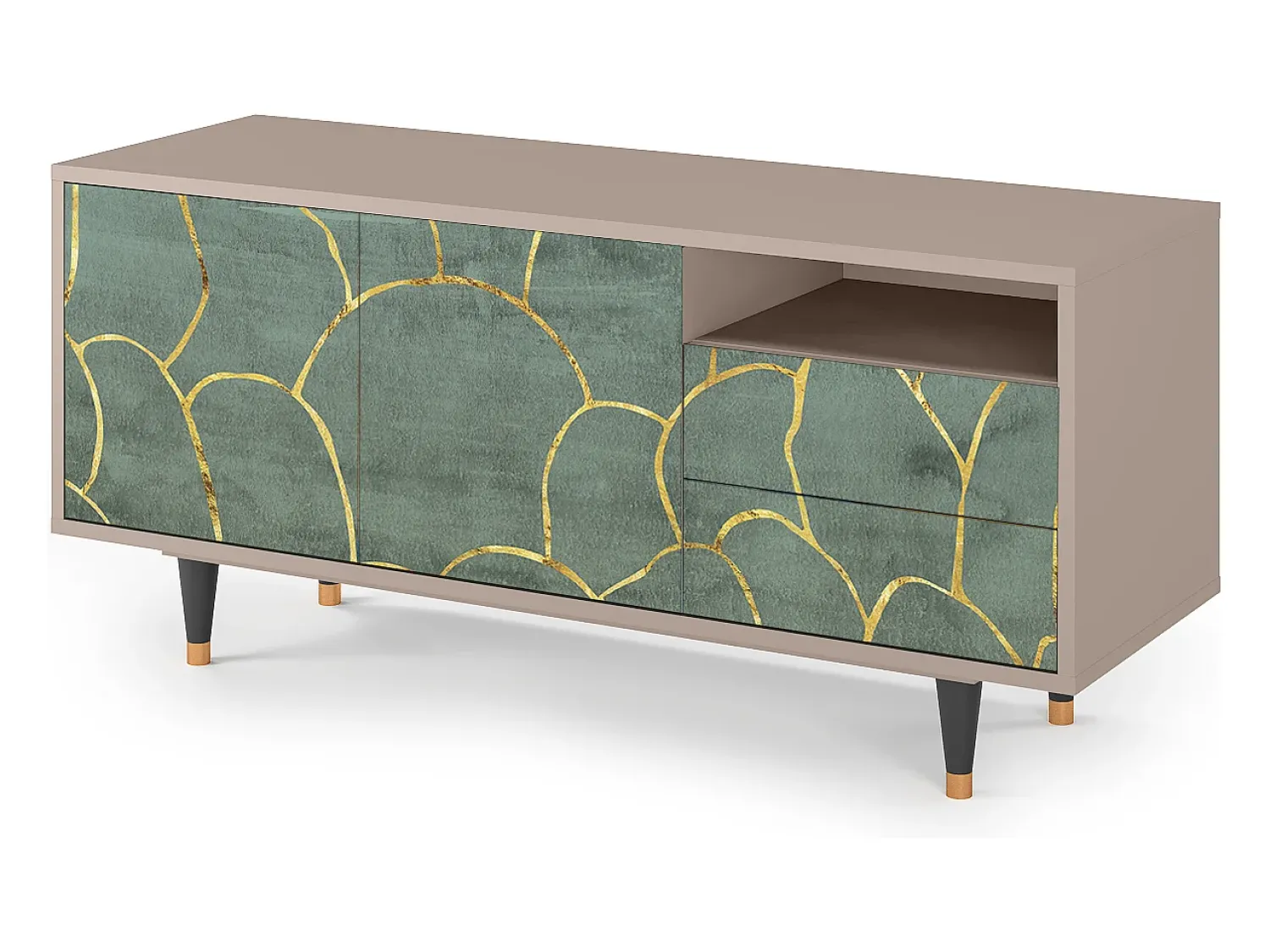 Móvel De Tv| Mueble de TV - 125х56х41 cm - T7 - Magnificent Water Lily, Latte Bege
