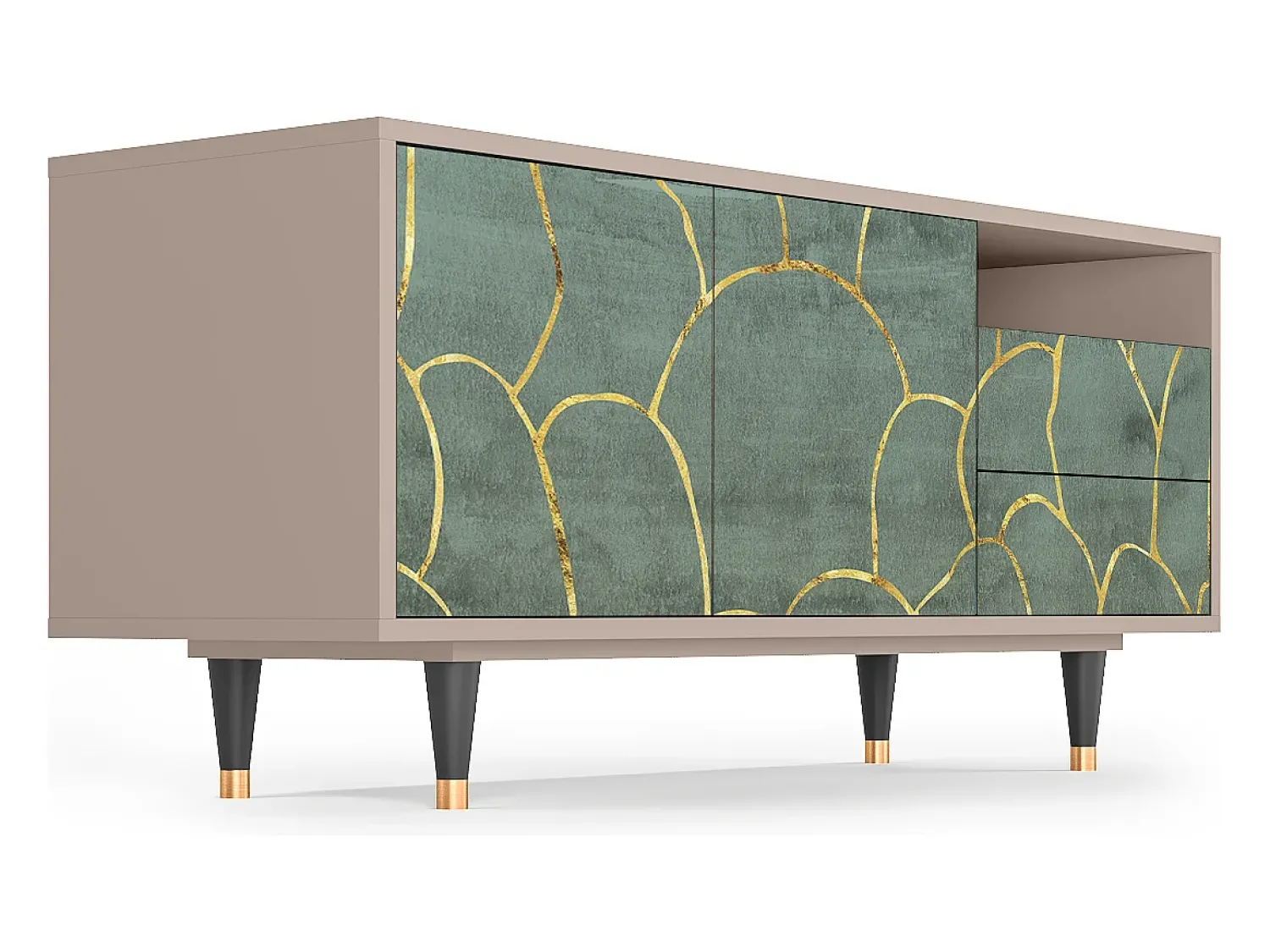 Móvel De Tv| Mueble de TV - 125х56х41 cm - T7 - Magnificent Water Lily, Latte Bege
