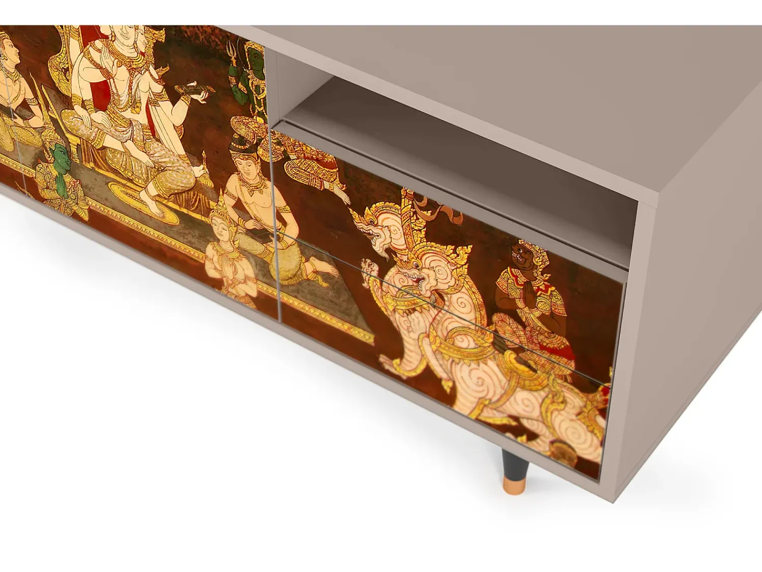 Móvel De Tv* Mueble de TV - 125х56х41 cm - T7 - Malyavan, Latte Bege
