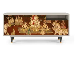 Móvel De Tv* Mueble de TV - 125х56х41 cm - T7 - Malyavan, Areia Bege