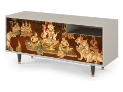 Móvel De Tv* Mueble de TV - 125х56х41 cm - T7 - Malyavan, Areia Bege