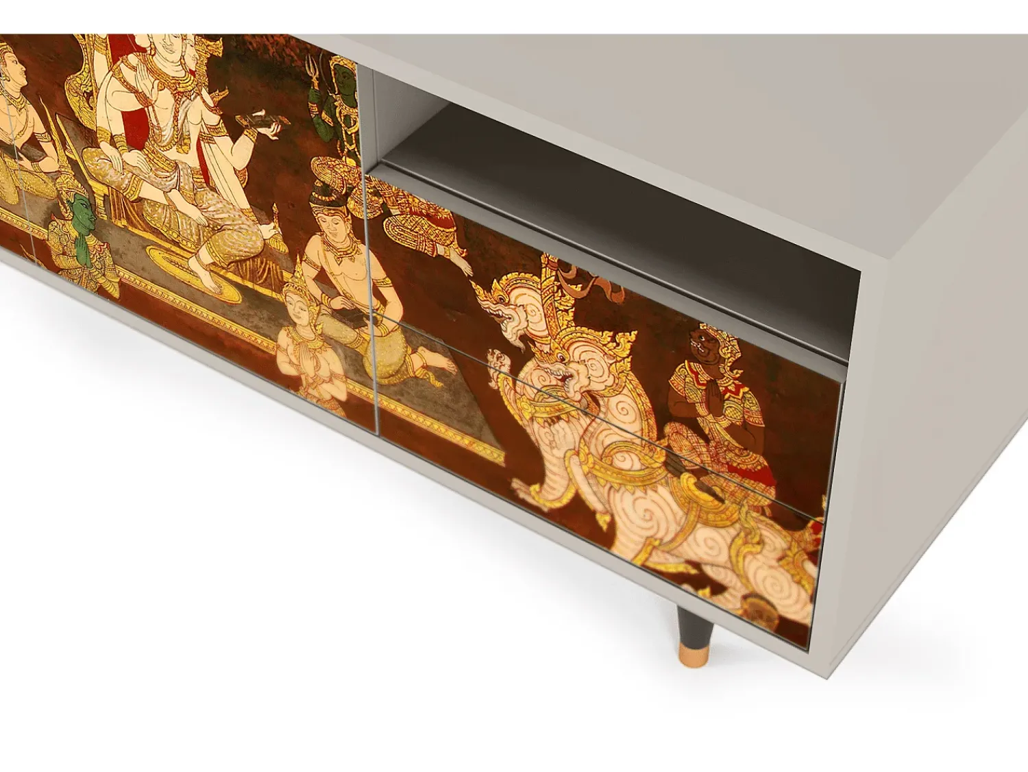Móvel De Tv* Mueble de TV - 125х56х41 cm - T7 - Malyavan, Areia Bege