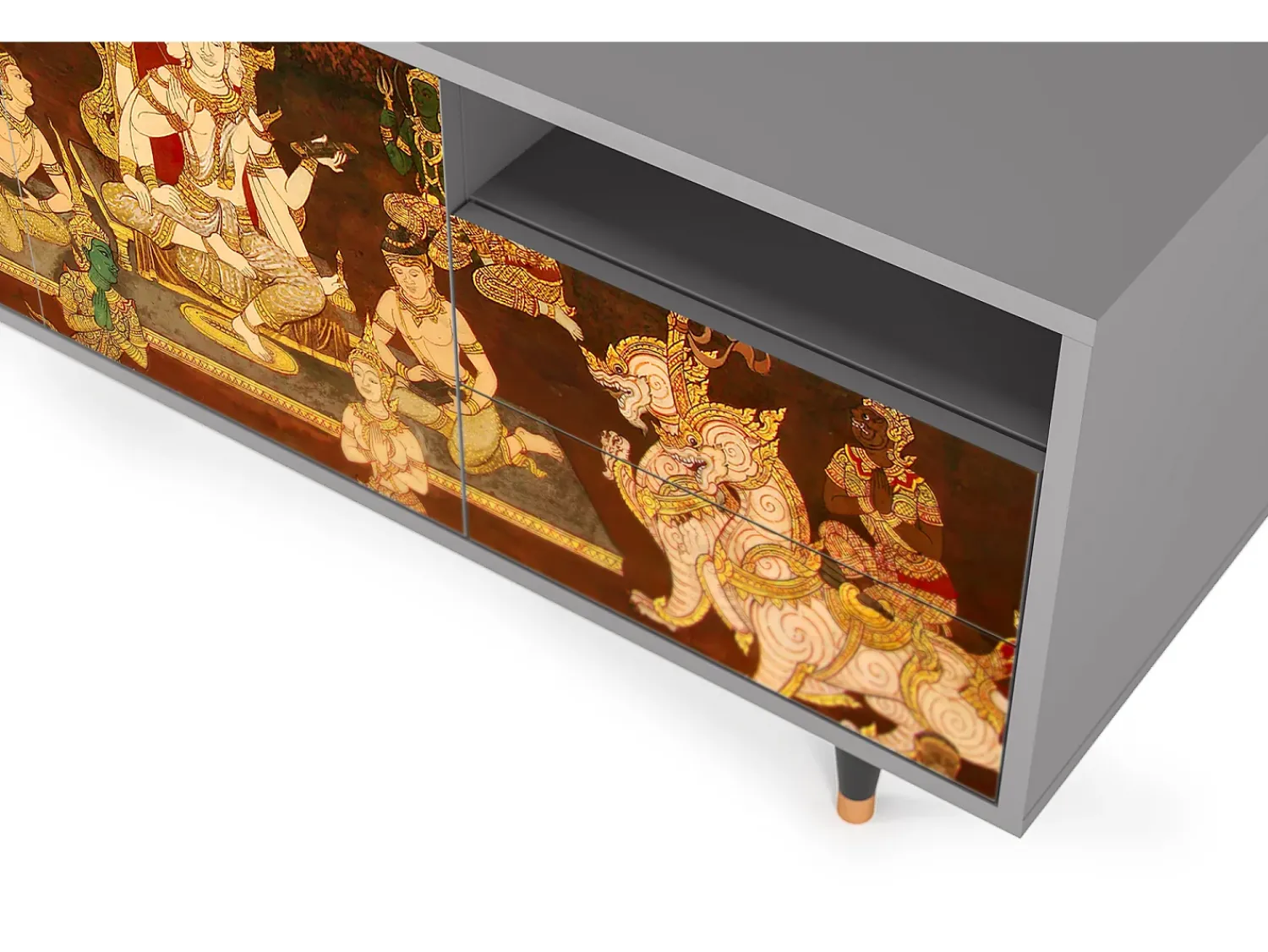 Mueble de TV - 125х56х41 cm - T7 - Malyavan, Cinza^ Móvel De Tv