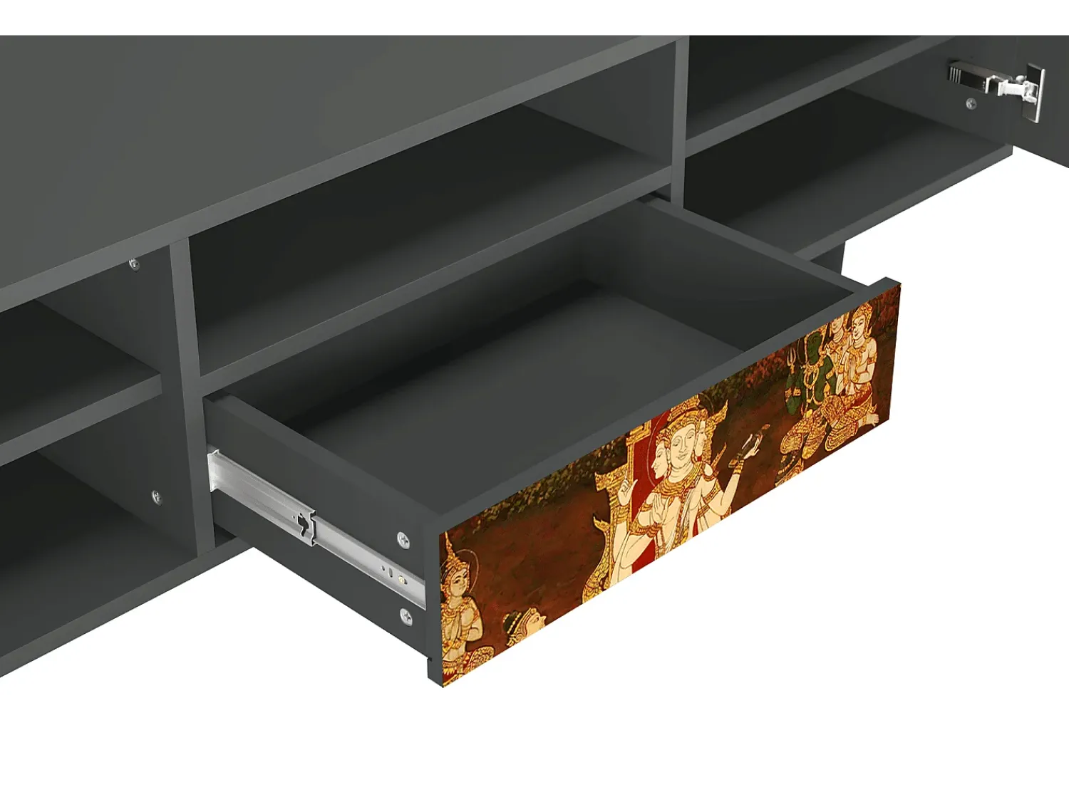 Móvel De Tv* Mueble de TV - 170х59х41 cm - T6 - Malyavan, Antracite Cinza antracite