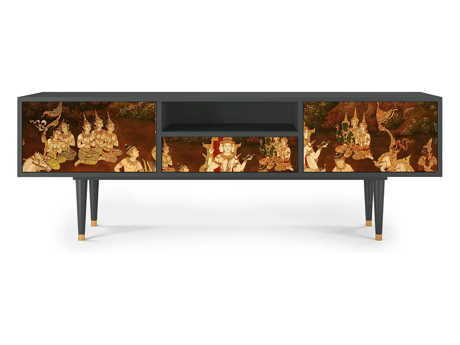 Móvel De Tv* Mueble de TV - 170х59х41 cm - T6 - Malyavan, Antracite Cinza antracite