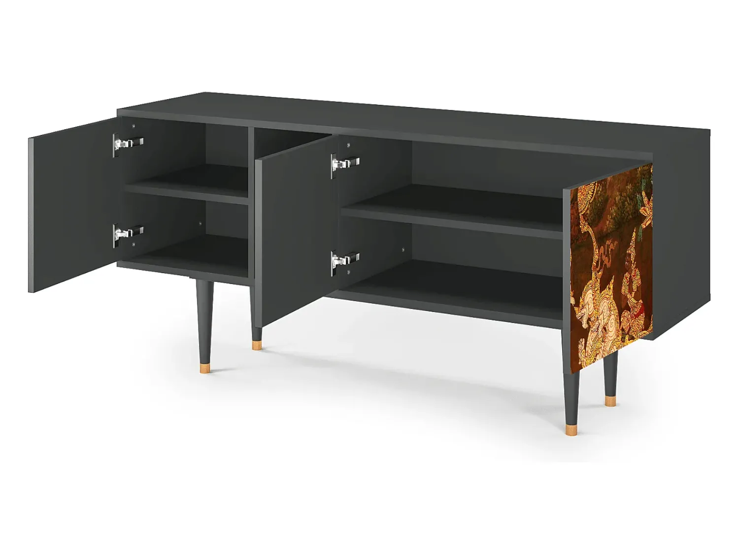 Clearance Mueble de TV - 150х69х41 cm - T5 - Malyavan, Antracite Cinza antracite