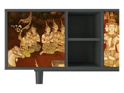 Clearance Mueble de TV - 150х69х41 cm - T5 - Malyavan, Antracite Cinza antracite