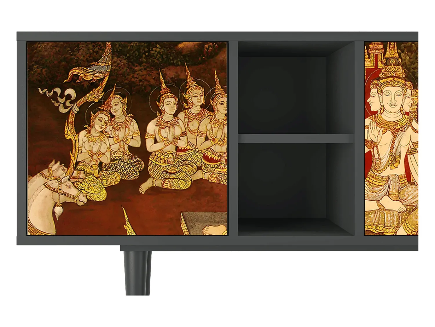 Clearance Mueble de TV - 150х69х41 cm - T5 - Malyavan, Antracite Cinza antracite