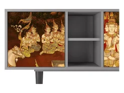 Mueble de TV - 150х69х41 cm - T5 - Malyavan, Cinza^ Móvel De Tv
